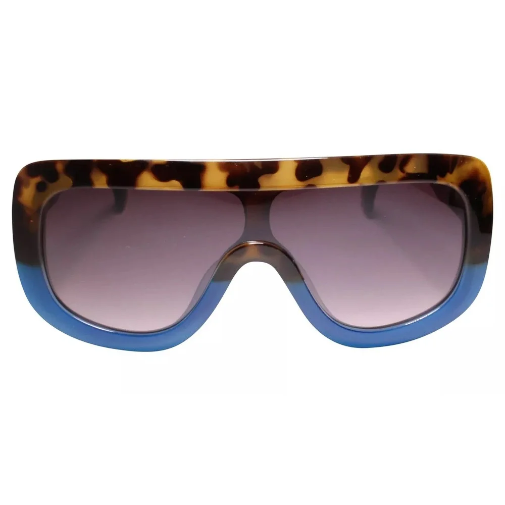 Square Black Frame For Chic City StreetwearTortoise Blue Sunglasses Fashion 2026